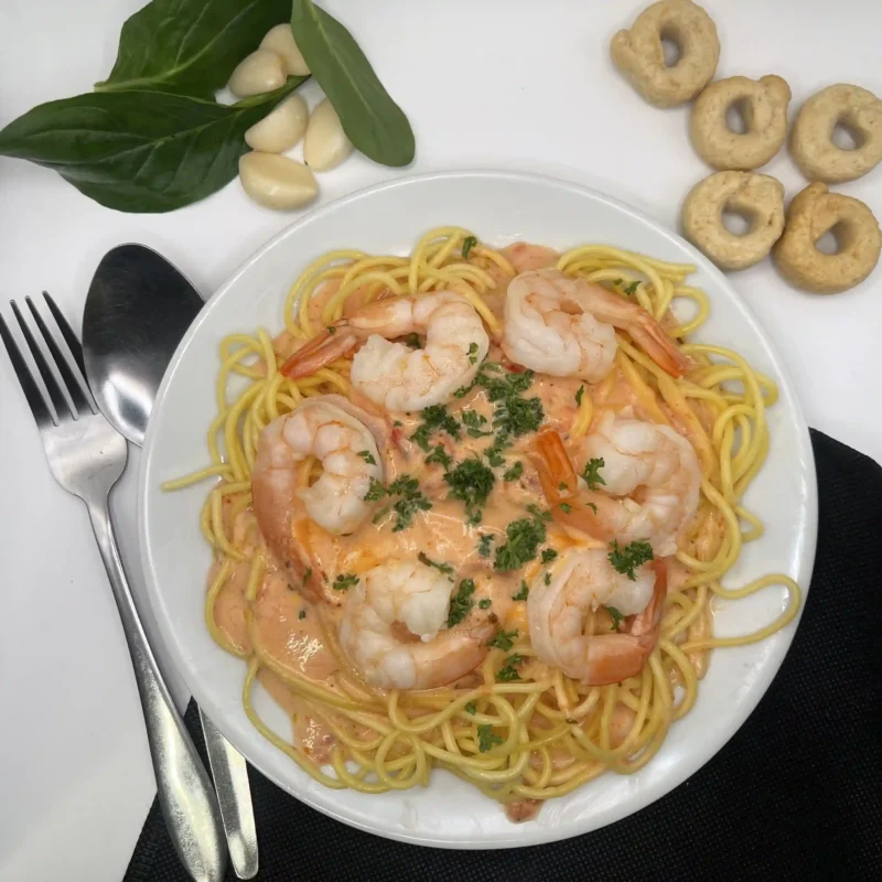 Pâtes scampis crème