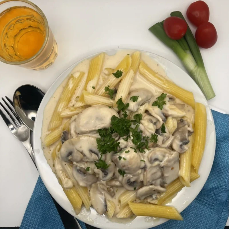 Pâtes champignons crème